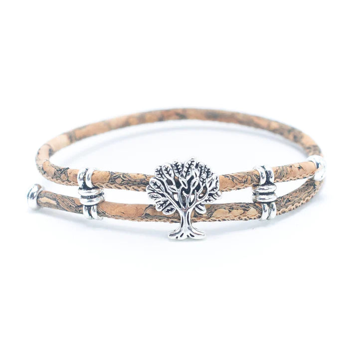 Lebensbaum Set Armband & Ring Korkrinde